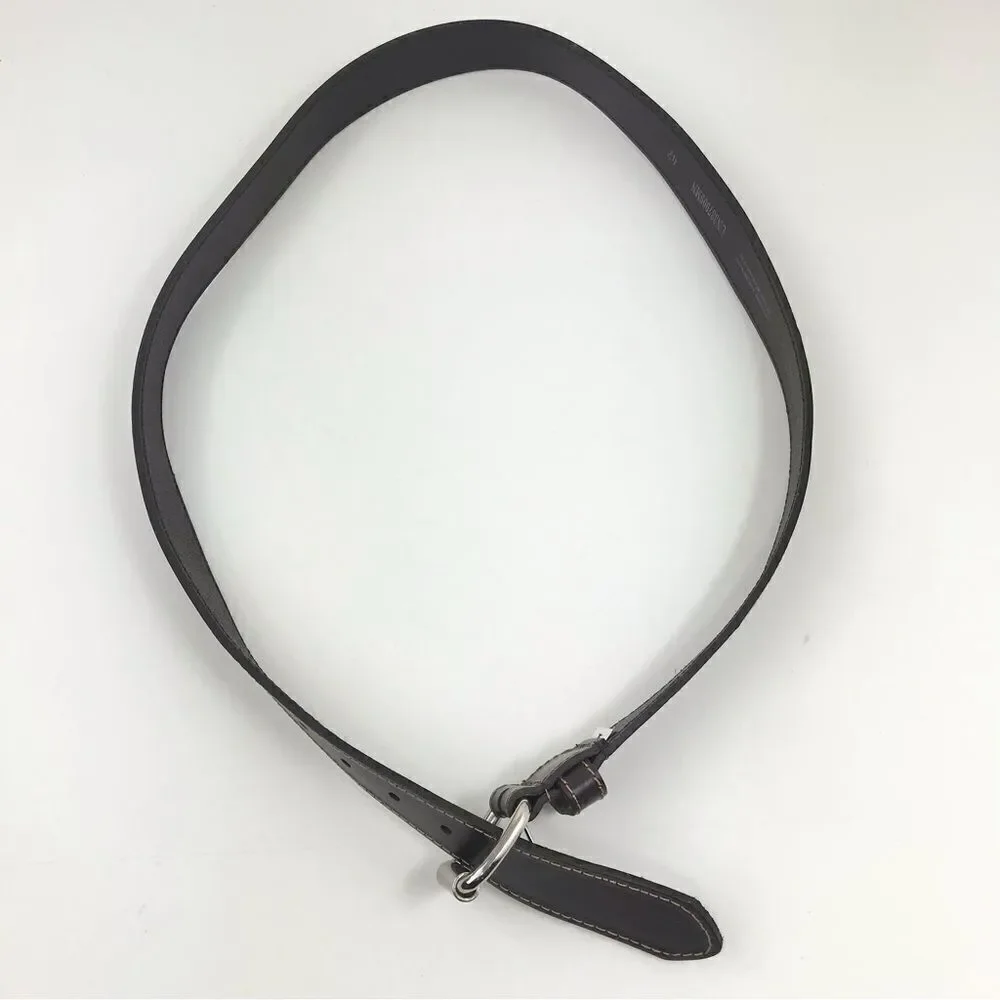 14th & Union Dark Brown Saddle Leather Nickle Free Buckle Belt New no Tags